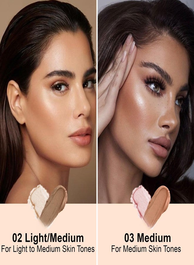 FV Dual-Ended Contour & Highlighter Stick - 2 Pack, Waterproof, Long-Lasting, Creamy & Blendable Formula, Natural Finish Sculpting Stick for Face & Body, Shades: 02 Light/Medium & 01 Medium - Image 2
