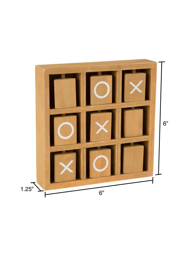 Wooden Tic-Tac-Toe Spinning Board Game - Image 2