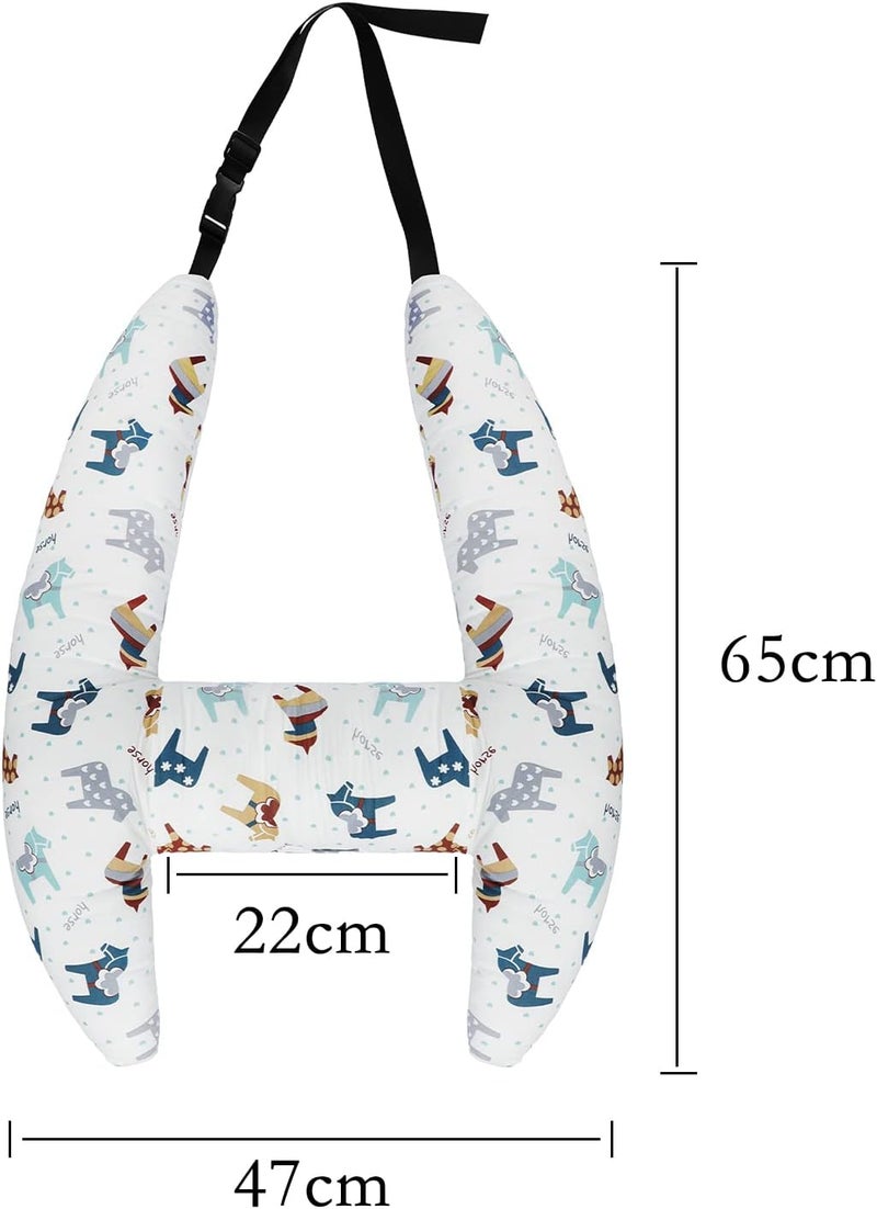 XINCHIA Kids Car Travel Pillow - H-Shaped Head Neck Support Cushion for Car Seat - Image 4
