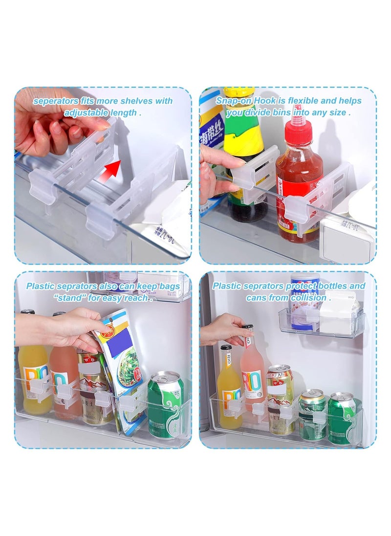 SGMSC SGMSC 4 PACKS refrigerator dividersrefrigerator dividers for shelvesPlastic Refrigerator Dividers OrganizerExpandable from 2543 inches drawer dividers for refrigerator drawerKitchen Storage  - Image 4