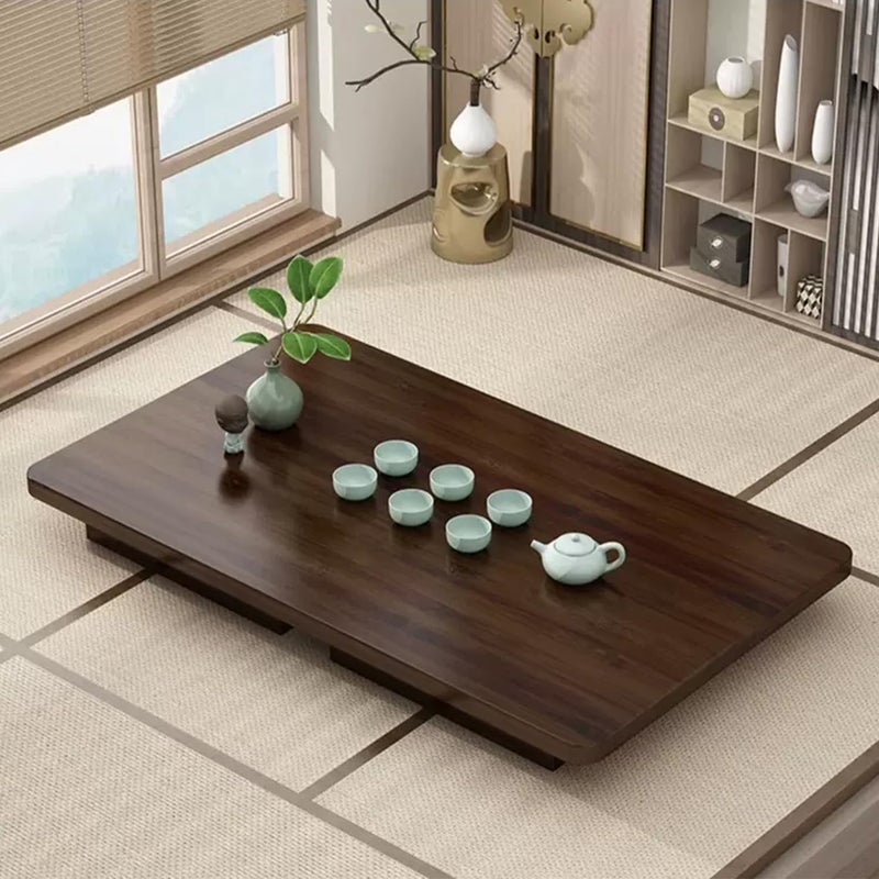 FATOLRD Japanese Folding Floor Table Foldable Coffee Tables Wood Low Desks Versatile for Sitting Dining Table Tea Tatami Desk No Assembly Unique (31.5 * 19.7 * 11.8 inch) - Image 4