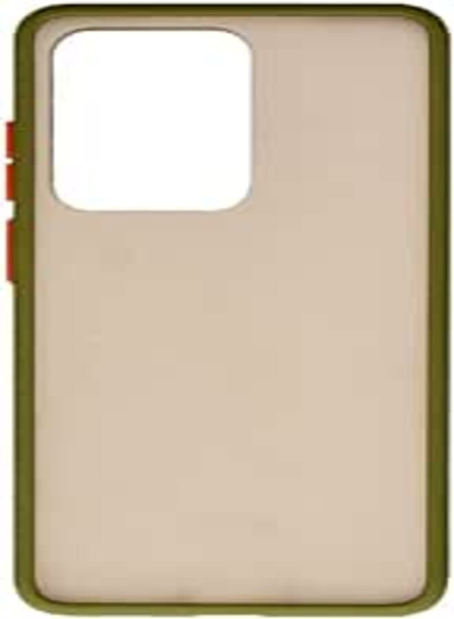 Generic Plastic Hard Back Phone Case With Colored Silicone Edges And Semi Transparent Back For Samsung Galaxy S11 Plus / S20 Ultra 6.9 inch - Olive Orange