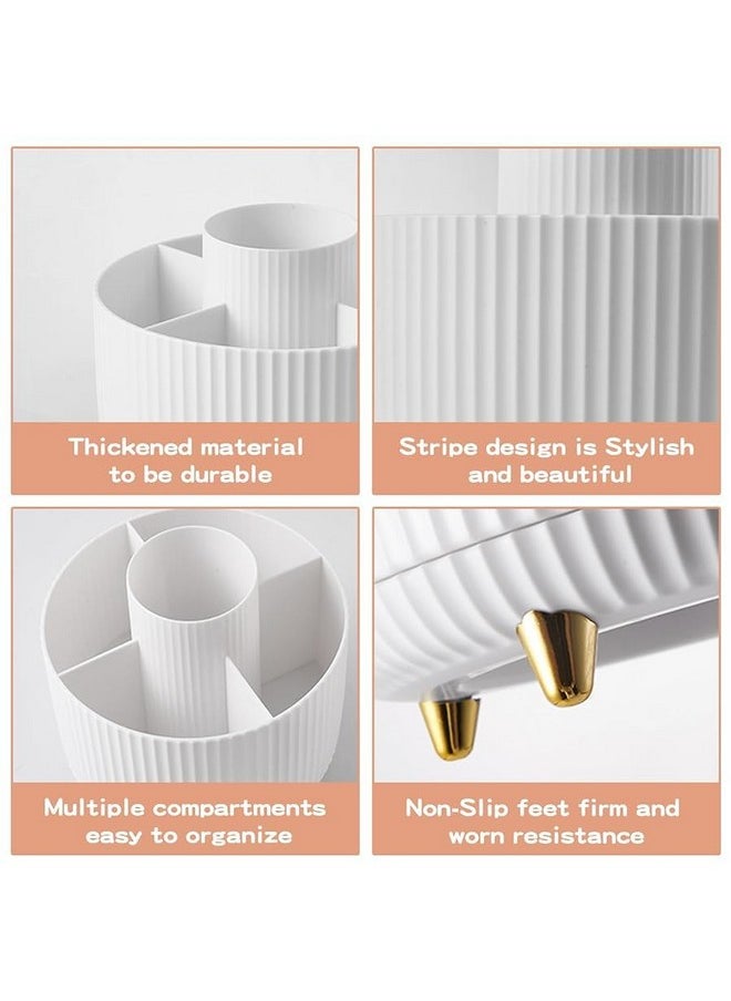 INOVERA (LABEL) INOVERA (LABEL) 5 Slot 360° Rotating Makeup Cosmetic Brush Storage Holder Display Case Bathroom Vanity Desktop Organizer (White)  - Image 5