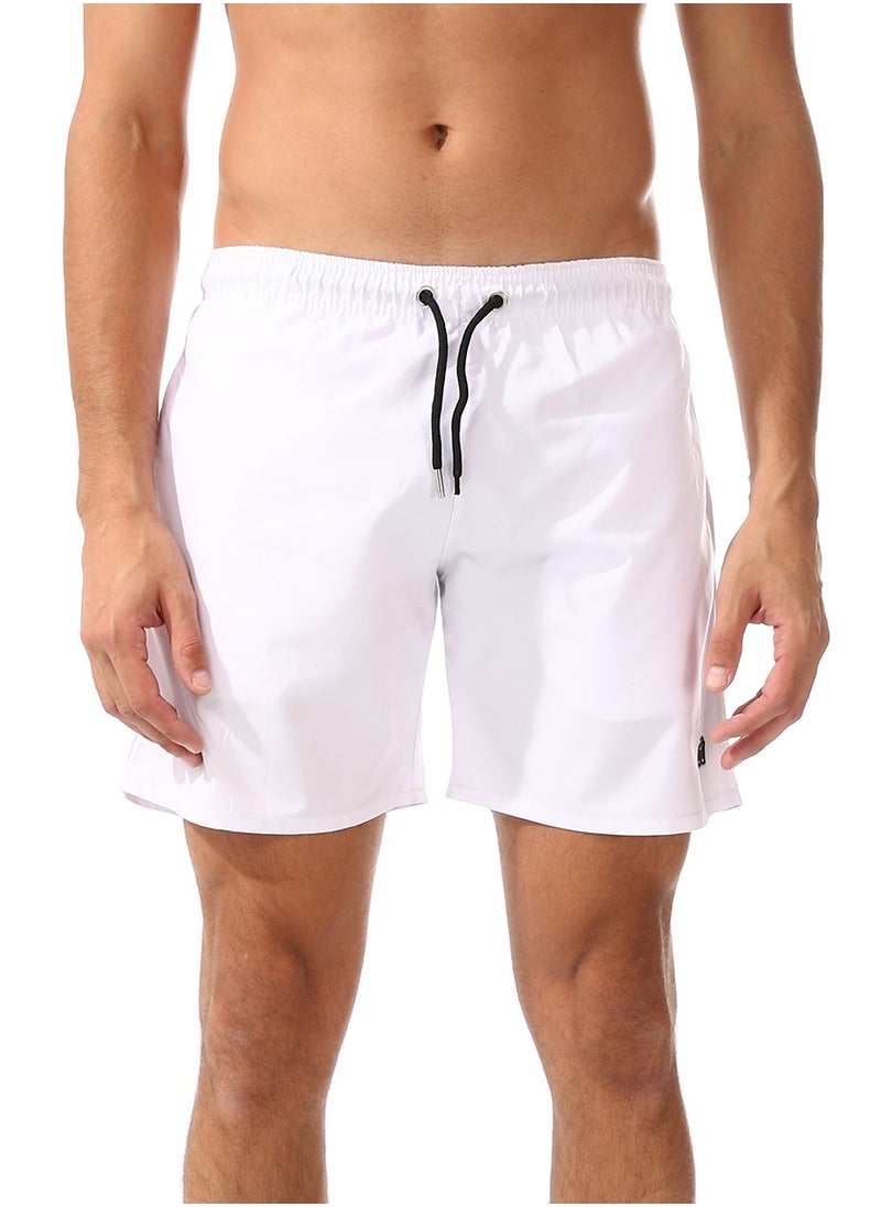 WHITE RABBIT - Plain Basic Mid-Rise Swim Shorts - Image 1