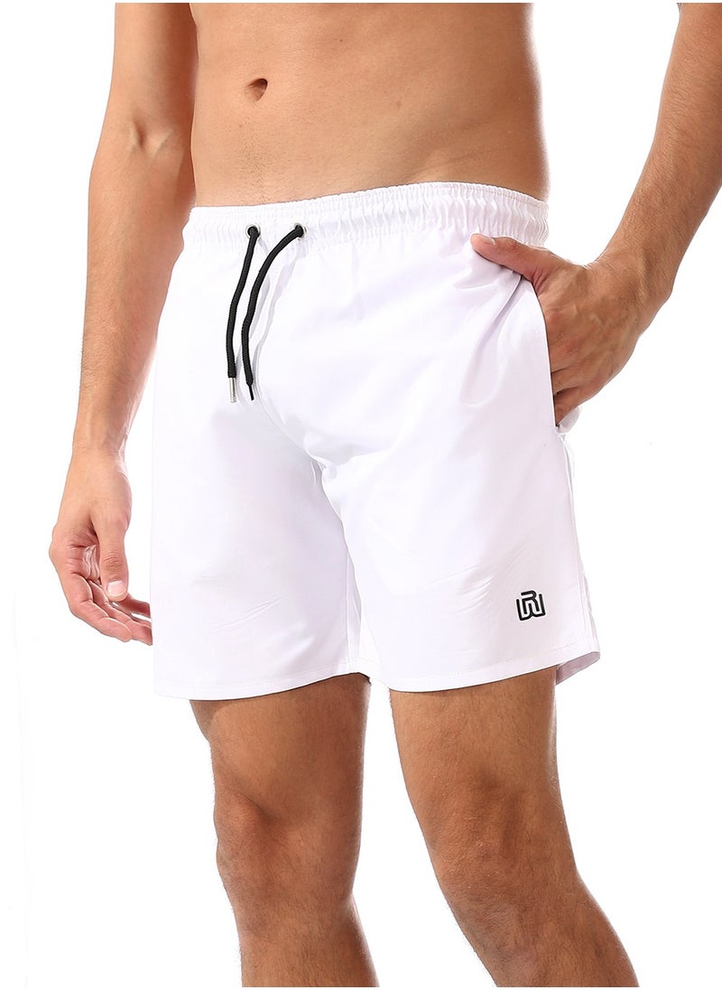 WHITE RABBIT - Plain Basic Mid-Rise Swim Shorts - Image 1