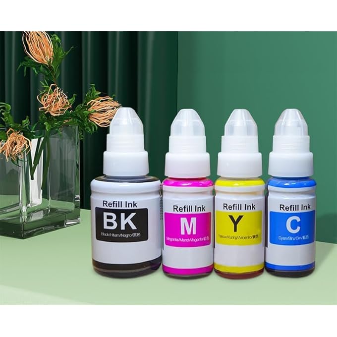 GI-490 INK COMPATIBLE WITH CANON PRINTER FOR PIXMA G3400, G2400, G1400, G4400, G4410, G3410, G2410, G1410, G3411, G2411, G1411, G4411(4-PACK BLACK CYAN MAGENTA YELLOW) - Image 3