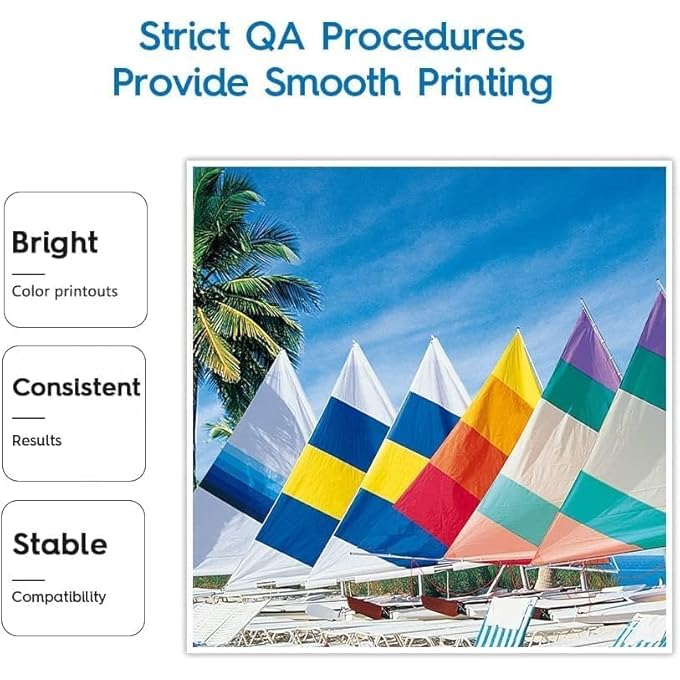 GI-490 INK COMPATIBLE WITH CANON PRINTER FOR PIXMA G3400, G2400, G1400, G4400, G4410, G3410, G2410, G1410, G3411, G2411, G1411, G4411(4-PACK BLACK CYAN MAGENTA YELLOW) - Image 2