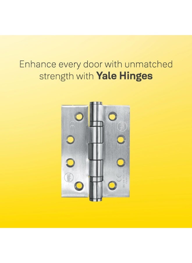 Yale 35-1000-0403-30-31-12 102mm x 102mm Stainless Steel Ball Bearing Butt Hinge - Fire Rated, Anti-Corrosion for Interior & Exterior Doors - Image 5
