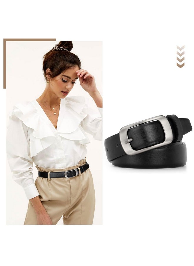 Women Leather Belts For Jeans Pants Blackbrown Waist Dress Belts With Goldsilver Buckles Fit Sizes S To Xl Black Belt With Silver Buckle Fit Waist Size 3337 Inches - pzsku/Z56966C76AC6409255C30Z/45/_/1718271734/53bb9257-9954-430a-92dd-89eb2430c0e0