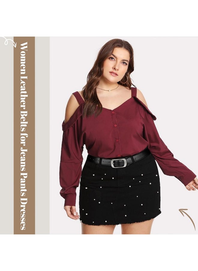 Women Leather Belts For Jeans Pants Blackbrown Waist Dress Belts With Goldsilver Buckles Fit Sizes S To Xl Black Belt With Silver Buckle Fit Waist Size 3337 Inches - pzsku/Z56966C76AC6409255C30Z/45/_/1718271736/aed19e60-c498-421e-9668-3b0c9b37aa93