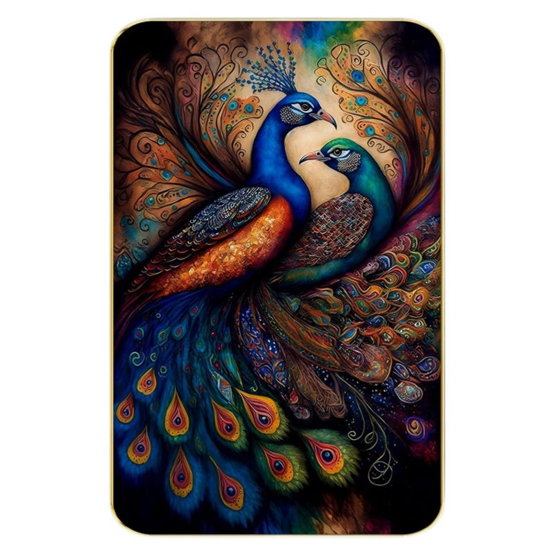 Masstone Premium Peacock Golden Effect High Glossy Surface Golden Slim Frame Wall Art, 45x30 cm – for Living Room, Bedroom, and Office Décor - Image 5