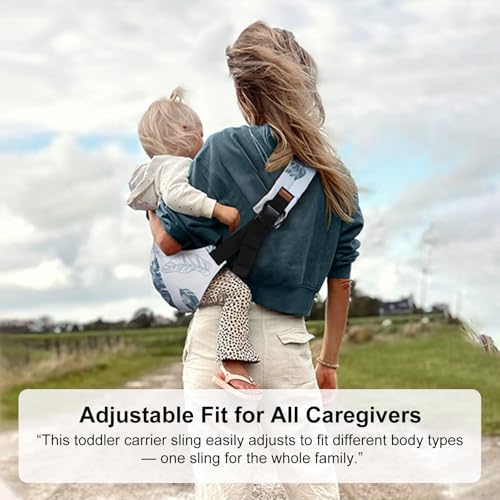 huefain Baby Sling Carrier for Infants and Toddlers 636 Months 1030 lbs Lightweight Breathable Cotton Hip Shoulder CarrierAdjustable EasytoWear Side Front Carry Toddler Sling Black - Image 3