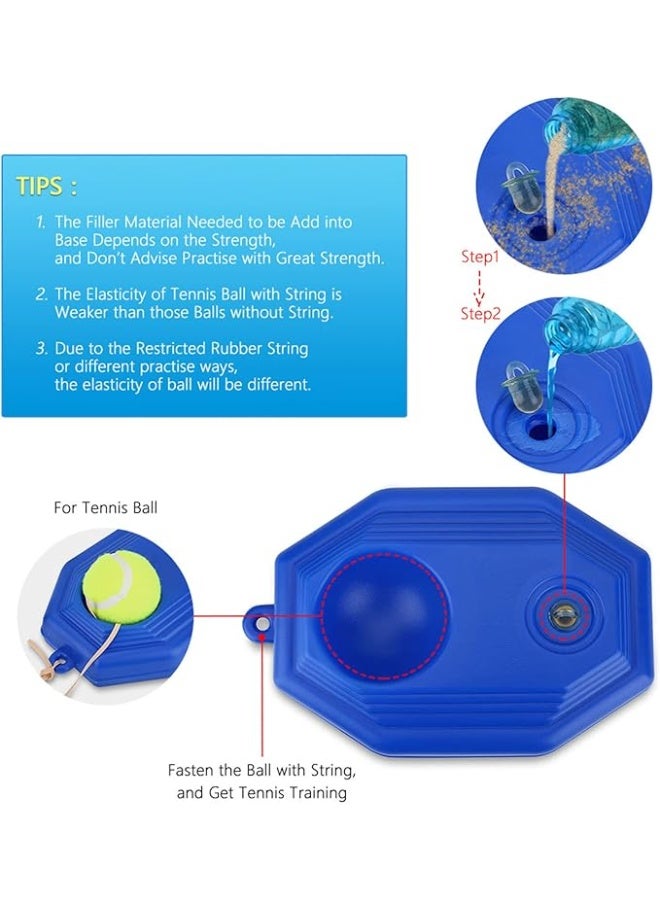 مجموعة قاعدة كرة تنس، جهاز تدريب خلفي متين لكرة التنس مع حبل مطاطي مرن للتدريب الفردي - Image 4