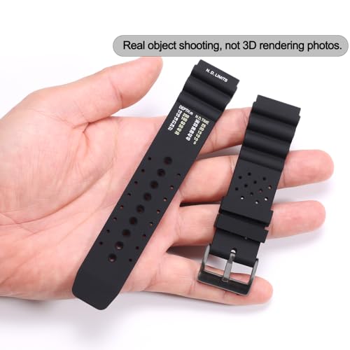 MCXGL 22mm Silicone Watch Band Compatible with Citizen Hyper Aqualand Duplex Promaster Men's Sport Waterproof Dive Strap Bracelet Watch Accessories (Black buckle) - Image 5