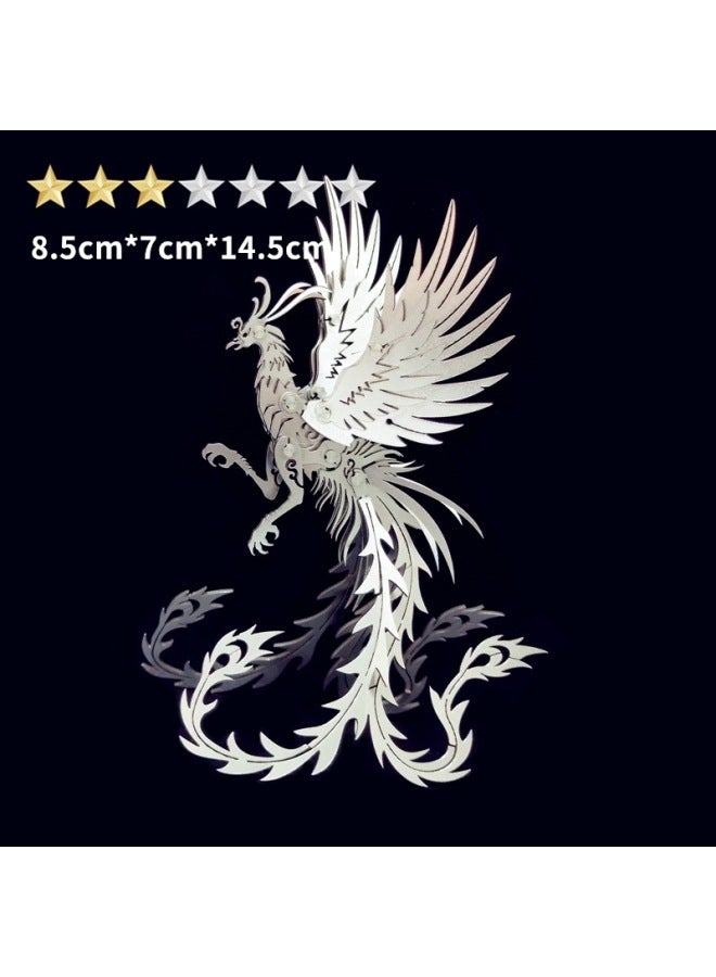Steel Warcraft Nine-tailed Fox 3d Metal Assembly Model Puzzle Mechanical Assembly Handmade Difficulty Children's Creative Toys-Color:【Phoenix】 Diy/finished Product Please Note - Image 1