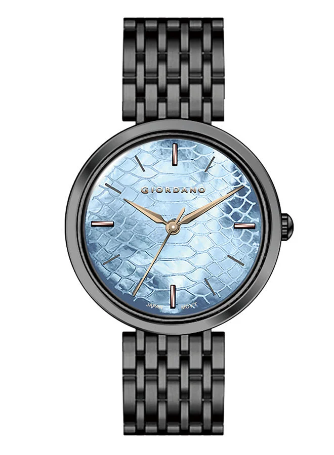 GIORDANO Stainless Steel Strap Round Shape Analog Wrist Watch GD-2171-33 - 34mm - Black