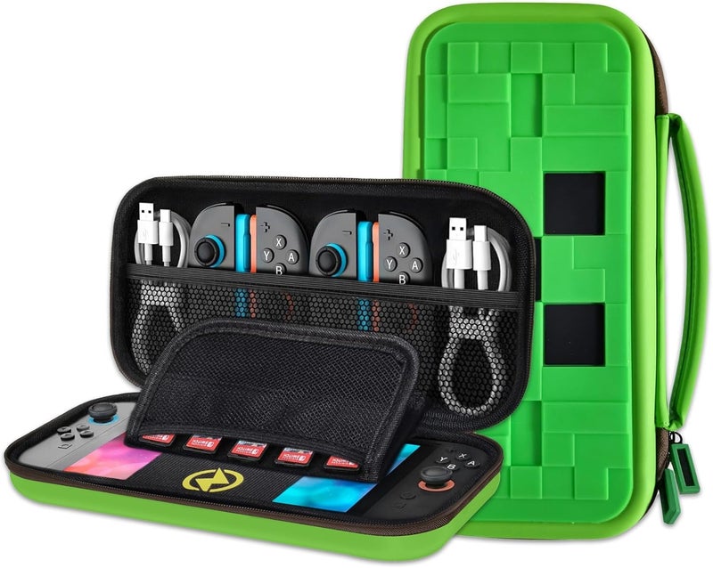 PSS Carrying Case Compatible with Nintendo Switch 2(2025), Cute Portable Travel Bag with 5 Game Card Slots Inner Storage Bag for Nintendo Switch 2 Console Joy-Con & Accessories, Green - Image 1