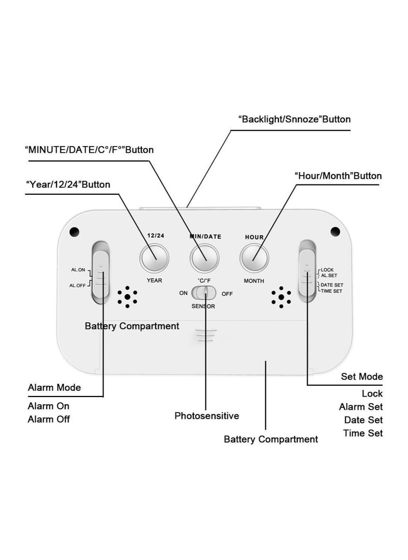 BLOOMING TIME - Time and Temperature Alarm Clock ，Sensor Touch Alarm Clock for Kids Technology Light On Backlight - Image 1