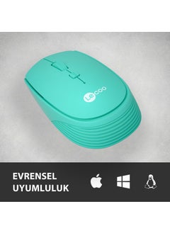 lecoo Lenovo WS202 Wireless 1200DPI 4-Button Optical Mouse Turquoise  - Image 2