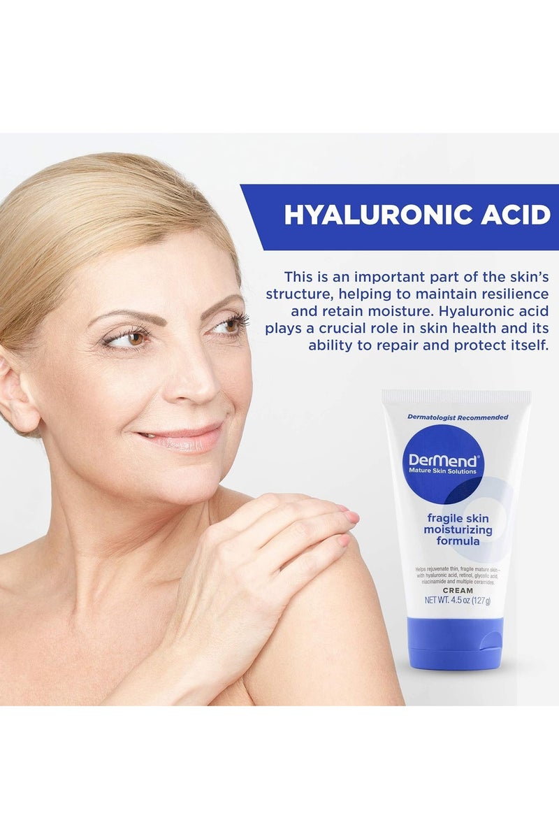 dermend Specialized Fragile Skin Moisturizing Cream: Formula to Restore & Rejuvenate - Daily Anti Wrinkle Cream for Firming & Strengthening Thin, Aging Skin - 4.5 Oz Tube - Image 3