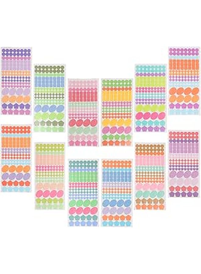 Vintage Washi Stickers Set 12 Sheets Japanese Geometric Decorative Paper Decals for Scrapbooking Journaling DIY Crafts - Image 1