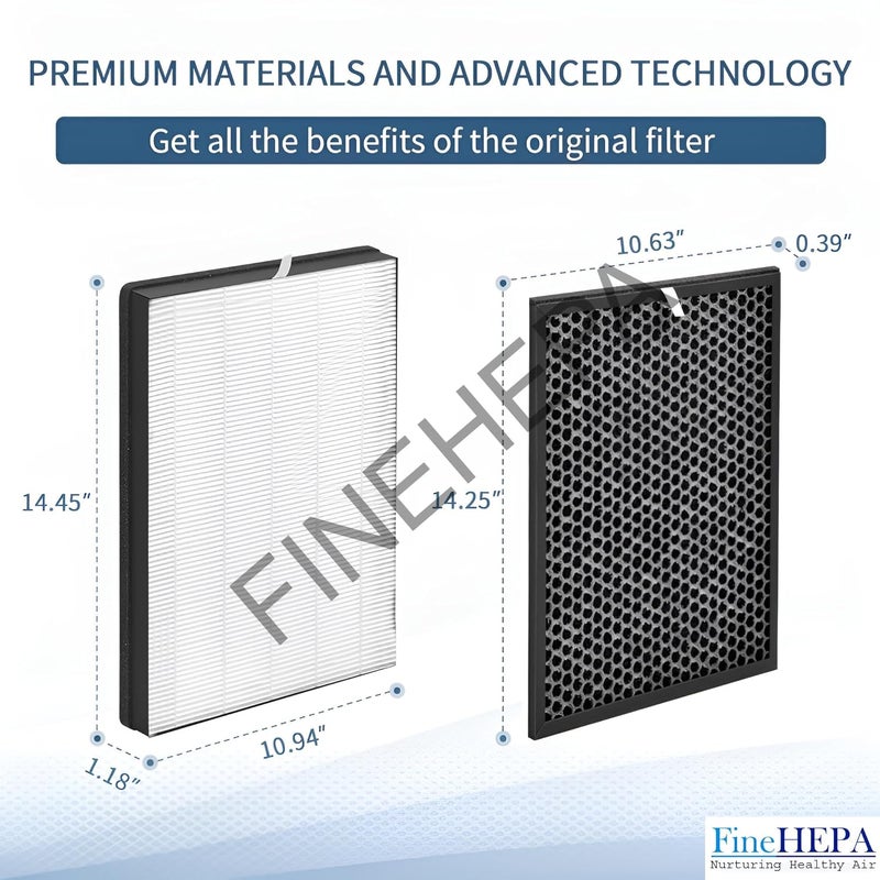 finehepa مجموعة فلاتر FY1410 HEPA البيضاء و FY1413 الكربونية متوافقة مع جهاز تنقية الهواء من فيليبس طراز AC1215 AC1217 AC1211 - Image 4