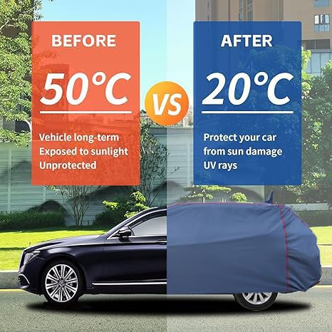AUTOUNIKO Waterproof Car Body Cover Compatible with Ford EcoSport with Mirror and Antena Pocket and Soft Cotton Lining (Fully Bottom Elastic Triple Stitched) (Grey) - Image 4