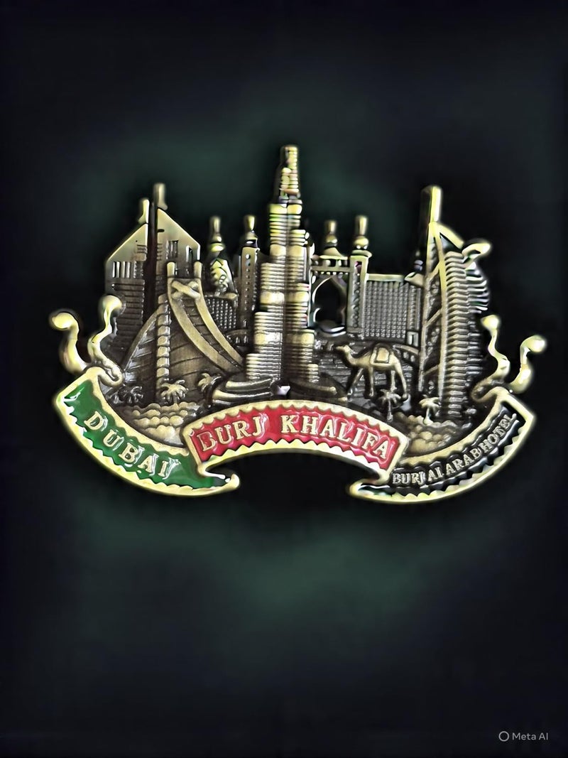 DT DECTONE Metal Fridge Magnet, Red & Green Dubai Burj Khalifa 3D Metal Magnet for Fridge, Study Table, Office Desk, Ideal Gift, Best Home Decor Item for Travel Enthusiasts 8 X 6 CM, Pack of 1 - Image 5