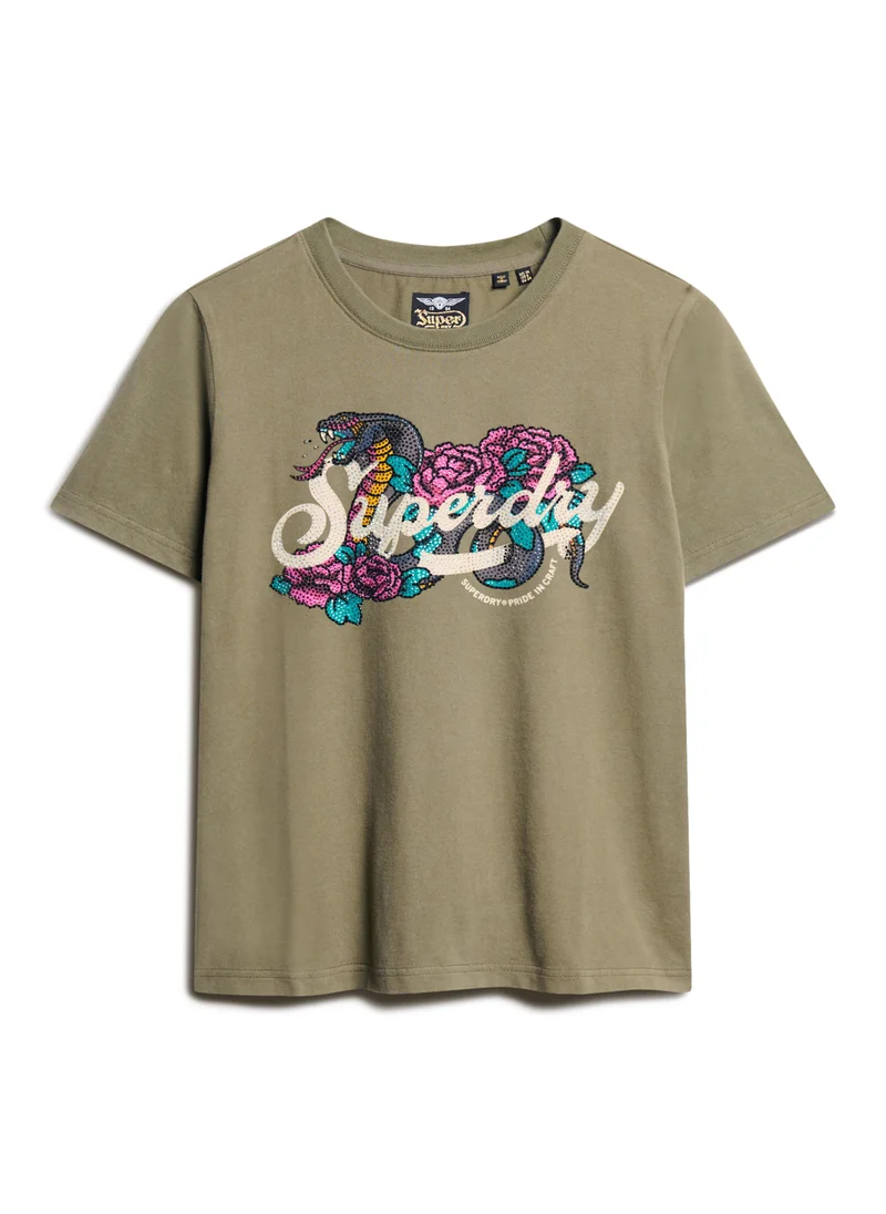 سوبر دراي Tattoo Script Relaxed Tshirt