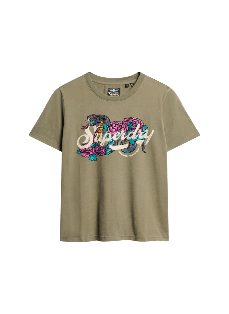 سوبر دراي Tattoo Script Relaxed Tshirt