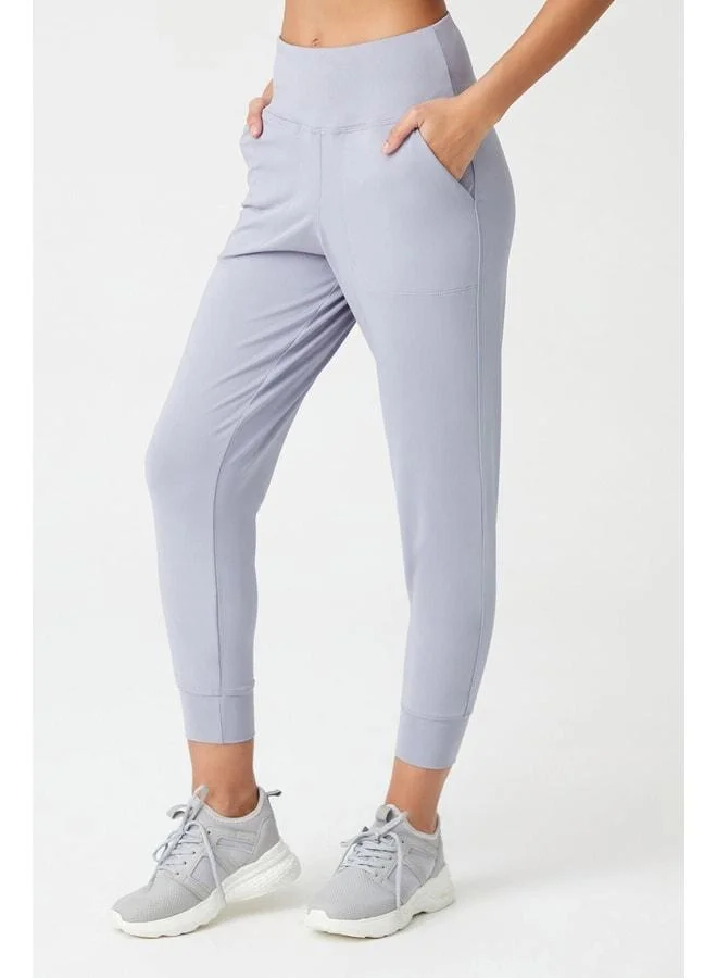 Los Ojos Women's Gray High Waist Jogger Sweatpants.