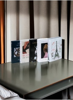 NIBEMINENT 5 Pieces Decorative Books, Faux Books with Hidden Storage, Decorative Books for Bookshelf Coffee Table, Decorative Book Boxes, Hollow  Books for Living Room  - Image 2