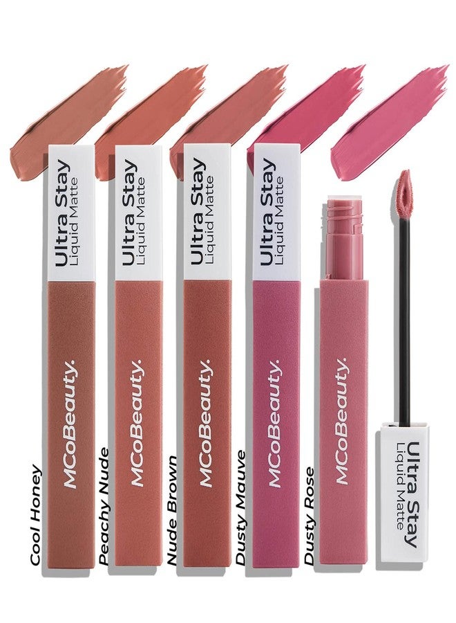 MCoBeauty Ultra Stay Matte Liquid Lipstick - Creamy Formula That Lasts Up To 16 Hours - Delivers Flawless, High-Impact Color In A Matte Finish - Unique Arrow Applicator - Dusty Mauve - 0.16 Oz - Image 5