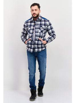 Avalanche Men Plaid Jacket Shirt, Navy  - Image 4