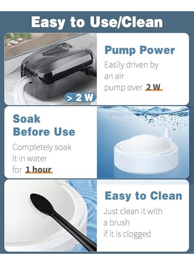 Huangxin 2PCS Aquarium hemisphere air stone suitable for air pump fish tank air stone disc bubble round micro bubble release tool oxygen diffuser suitable for fish tank barrel small pond and DWC system - Image 5