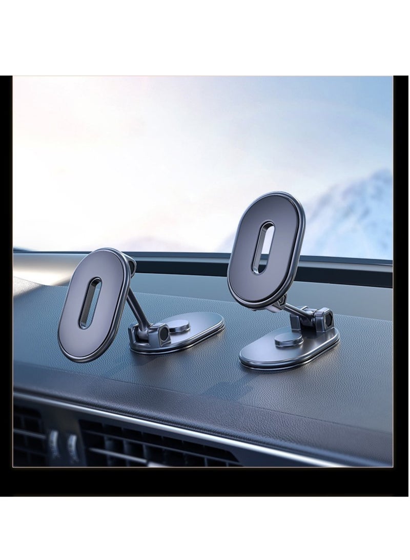 SOLARAE Phone Mount Magnetic, Alloy Folding Magnetic Phone Holder for Car, Super Strong 8 Magnet with Metal Plate Car Magnetic Phone Holder 360¬∞Rotation Universal Dashboard Phone Car Mount for All Smartphone - Image 4