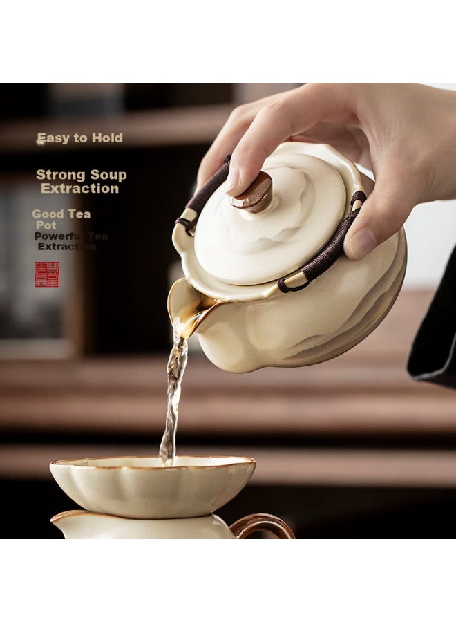 Tangfeng Ru Kiln Tea Set With Tea Tray, High-end Kung Fu Tea Set Including Gaiwan, Teapot, And Cups For Drinking And Brewing Tea - Image 4