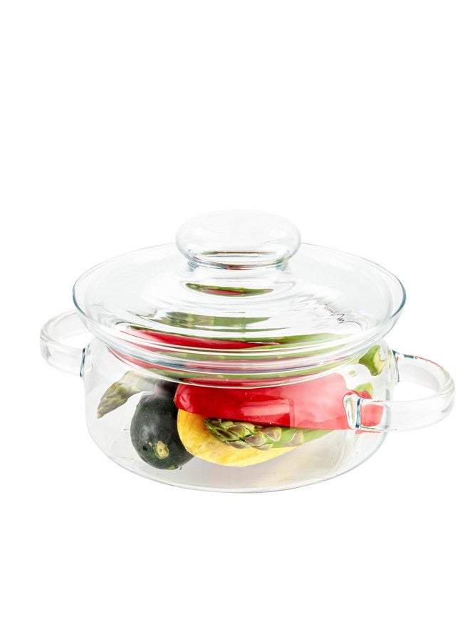 Simax Simmer Pot for Stove Potpourri, 32 Ounce Glass Pots for Cooking on Stove, Clear Pots for Cooking, Glass Cookware, Easy Grip Handles, Oven, Microwave, Stove and Dishwasher Safe Borosilicate Glass - Image 1