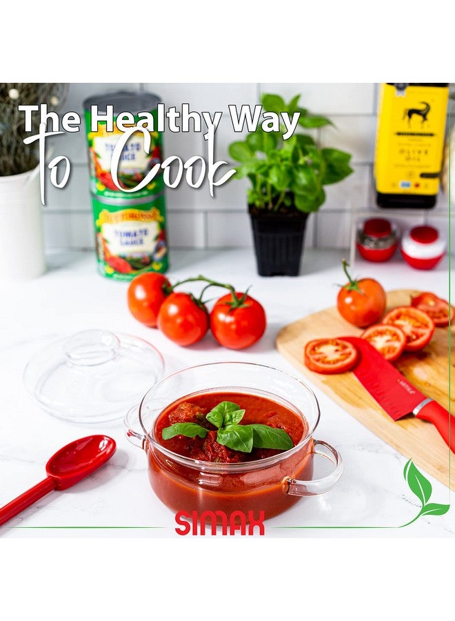 Simax Simmer Pot for Stove Potpourri, 32 Ounce Glass Pots for Cooking on Stove, Clear Pots for Cooking, Glass Cookware, Easy Grip Handles, Oven, Microwave, Stove and Dishwasher Safe Borosilicate Glass - Image 4