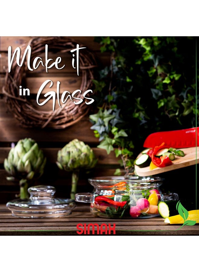 Simax Simmer Pot for Stove Potpourri, 32 Ounce Glass Pots for Cooking on Stove, Clear Pots for Cooking, Glass Cookware, Easy Grip Handles, Oven, Microwave, Stove and Dishwasher Safe Borosilicate Glass - Image 3