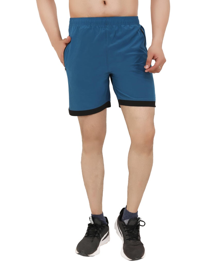 GYMIFIC Athletic Shorts for Men with Pockets and Elastic Waistband Quick Dry Activewear (XXL, T.Blue) - Image 3