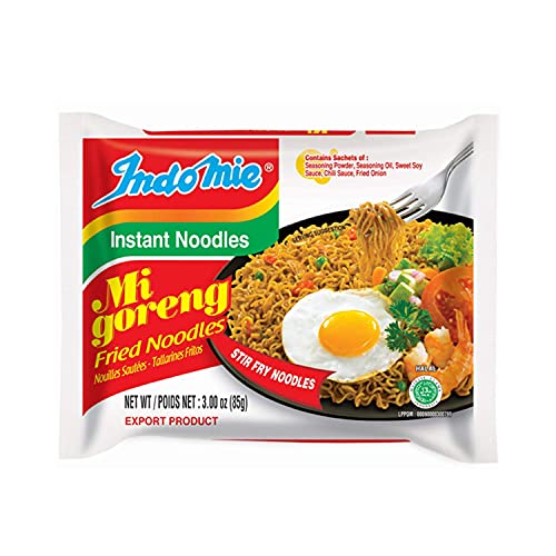 Indomie Mi Goreng Instant Stir Fry Noodles, Halal Certified, Original Flavor, 3 Ounce (Pack of 30) - Image 1