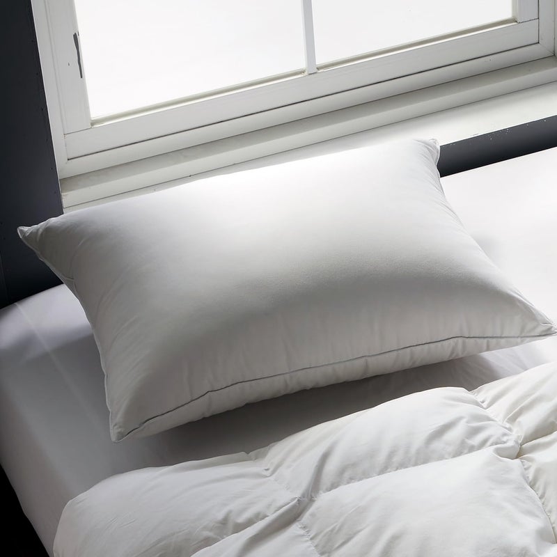 Globon Queen Size Firm Down Feather Pillow,Hotel Collection Bed Pillow for Side & Back Sleepers, 100% Cotton Cover, Luxury 3-Layer Support Pillow, 20x30 Inch (1 Pack) - Image 1