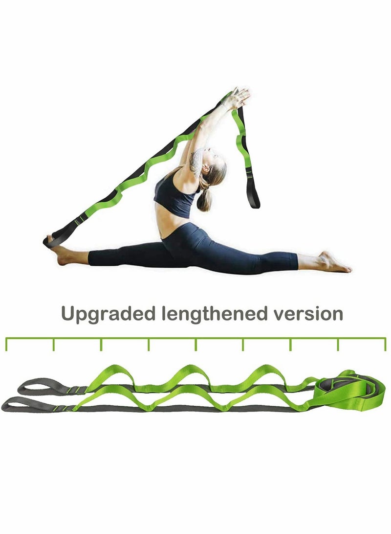 إكسفور Stretch Band Strap, Elastic Exercise Stretching Band with 12 Loops for Yoga Physical Therapy Dance Workout Fitness, Stretch Assist - Light Resistance Band for Strength Flexibility Training - Image 2
