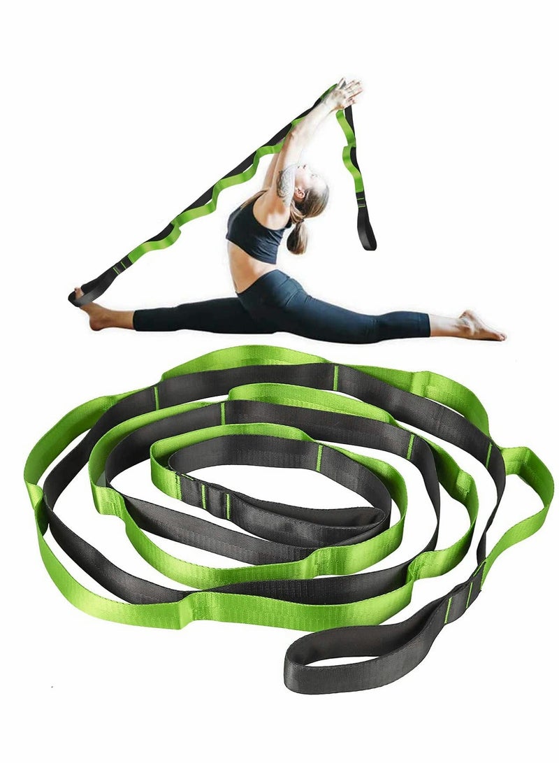 إكسفور Stretch Band Strap, Elastic Exercise Stretching Band with 12 Loops for Yoga Physical Therapy Dance Workout Fitness, Stretch Assist - Light Resistance Band for Strength Flexibility Training - Image 1