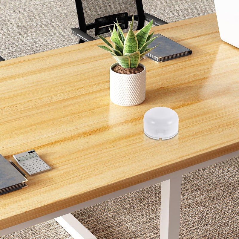 White Round LED Touch Activated Lamp Base Portable Nightlight Stand For Home Display - Image 5