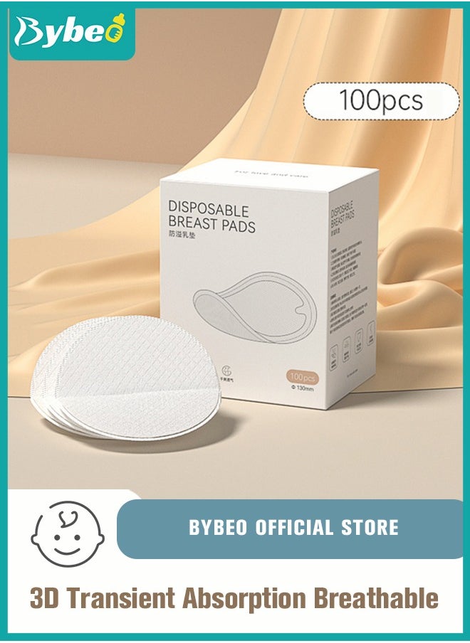 Bybeo - 100-Pieces Disposable Nursing Pads Ultra Thin And Extra Absorbent Vented Leak Proof Nozzle Pad Essentials, Portable And Individually Wrapped - Image 1