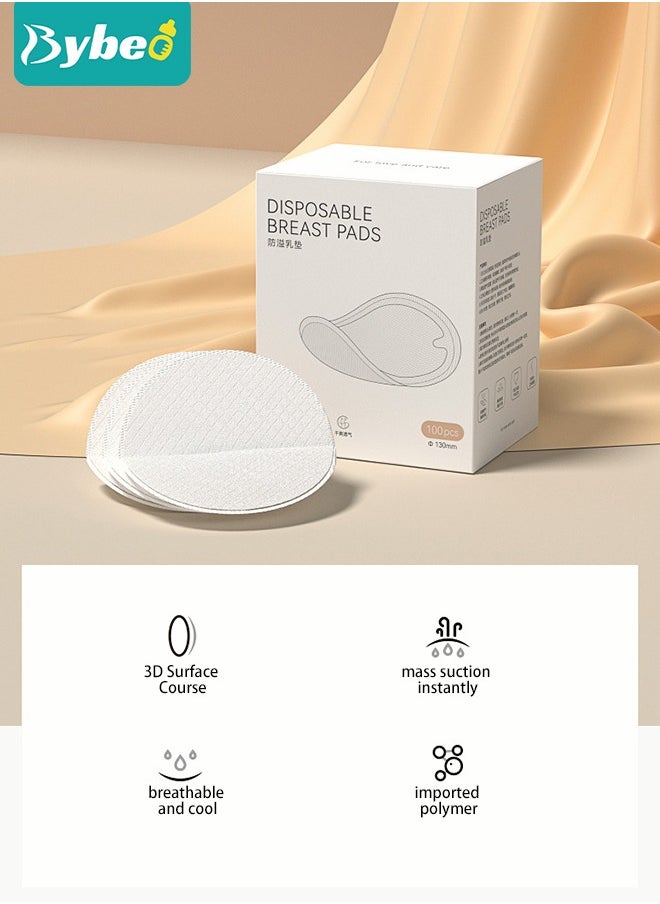 Bybeo - 100-Pieces Disposable Nursing Pads Ultra Thin And Extra Absorbent Vented Leak Proof Nozzle Pad Essentials, Portable And Individually Wrapped - Image 1