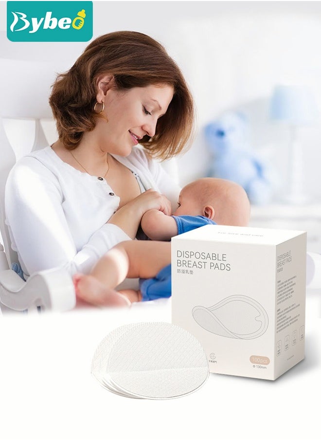 Bybeo - 100-Pieces Disposable Nursing Pads Ultra Thin And Extra Absorbent Vented Leak Proof Nozzle Pad Essentials, Portable And Individually Wrapped - Image 1