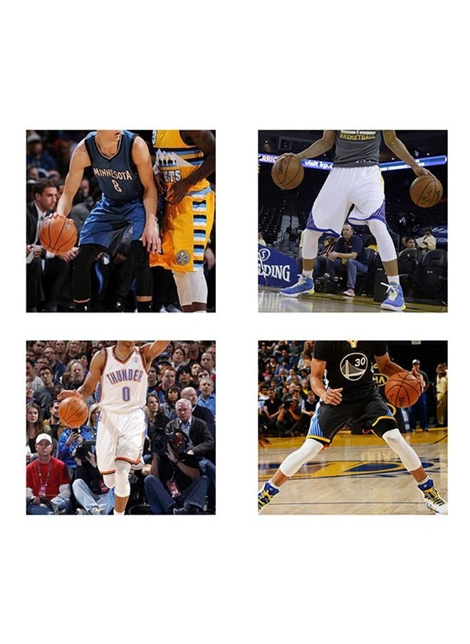 Generic - 2 Pairs Compression Leg Sleeve, Full Length Leg Sleeves, Knee Sleeve, Unisex kneepad for Knee protection, Suitable for Running, Basketball(Black & White) - Image 1